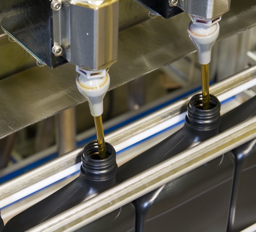 Pack Logix Closeup of High-Speed Filling Line for Lubricants